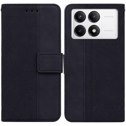 For Xiaomi Redmi K70 Pro / K70 Geometric Embossed Leather Phone Case(Black) - K70 Cases by PMC Jewellery | Online Shopping South Africa | PMC Jewellery | Buy Now Pay Later Mobicred