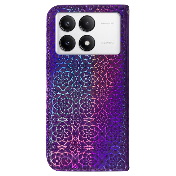 For Xiaomi Redmi K70 / K70 Pro Colorful Magnetic Buckle Leather Phone Case(Purple) - K70 Cases by PMC Jewellery | Online Shopping South Africa | PMC Jewellery | Buy Now Pay Later Mobicred