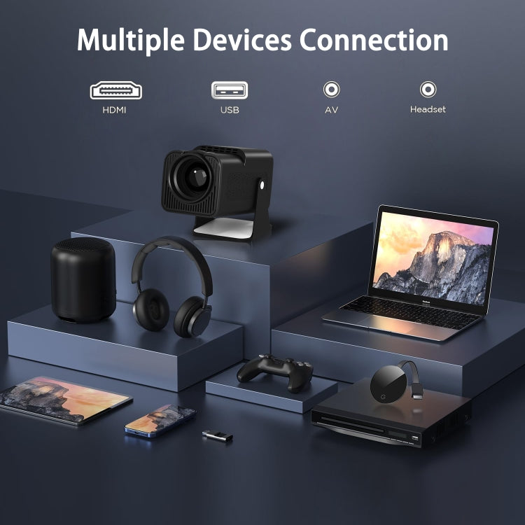 Y6S 4K Android 12.0 Portable Home HD Mini WiFi Projector(EU Plug) - Mini Projector by PMC TechLife | Online Shopping South Africa | PMC TechLife | Buy Now Pay Later Mobicred