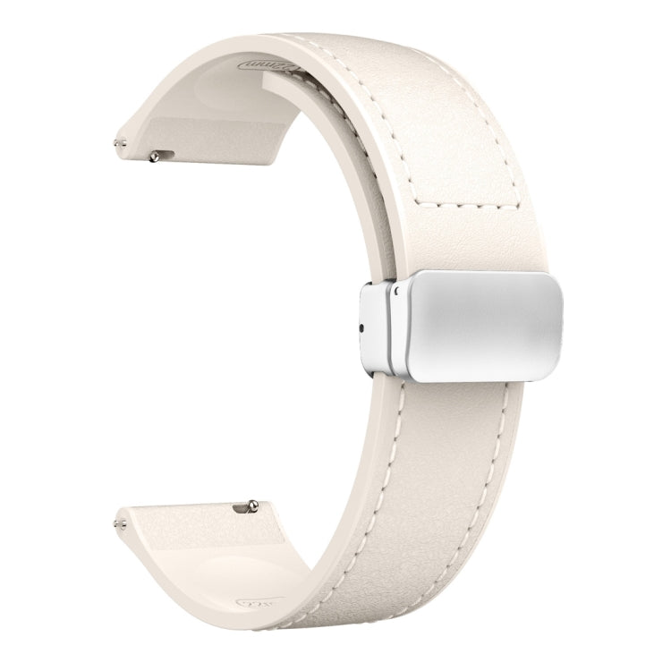 22mm Magnetic Silver Buckle Silicone Leather Watch Band(Starlight) - free shipping - PMC TechLife - Order now!