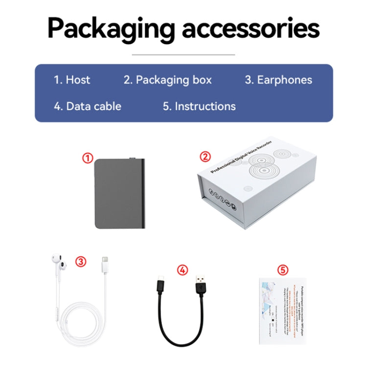 Q61A Portable Smart Voice Recorder Support APP Control, Memory:64GB(Black) - Recording Pen by PMC TechLife | Online Shopping South Africa | PMC TechLife | Buy Now Pay Later Mobicred