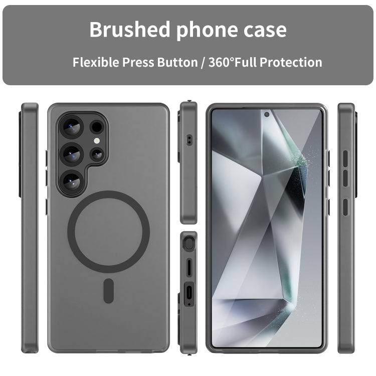 For Samsung Galaxy S25 Ultra MagSafe Frosted Translucent TPU + PC Full Coverage Phone Case(Black) - Galaxy S25 Ultra 5G Cases by PMC Jewellery | Online Shopping South Africa | PMC Jewellery | Buy Now Pay Later Mobicred