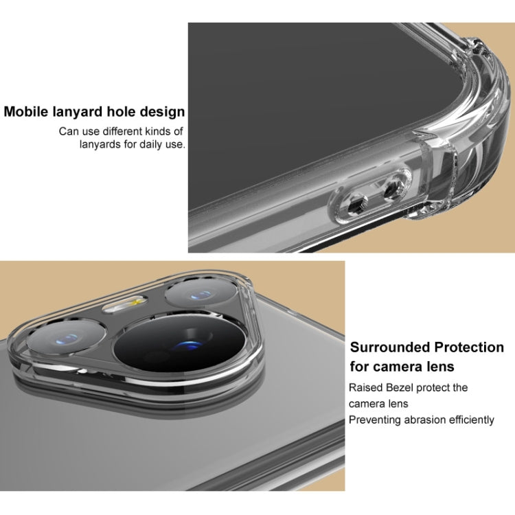 For iPhone 16 imak Shockproof Airbag TPU Phone Case(Transparent Black) - free shipping - PMC TechLife - Order now!