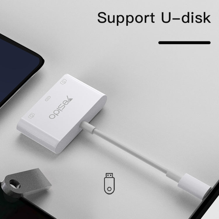 Yesido GS17 USB-C / Type-C to Dual USB + USB-C / Type-C OTG Adapter(White) - Converter & Adapter by Yesido | Online Shopping South Africa | PMC Jewellery | Buy Now Pay Later Mobicred