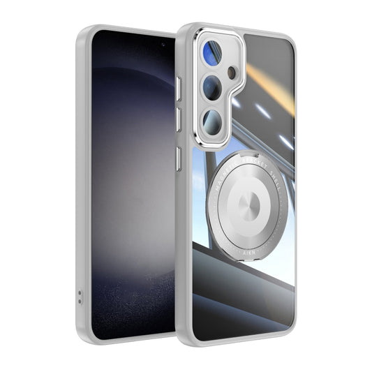 For Samsung Galaxy S25+ 5G 360 Holder MagSafe Acrylic Hybrid TPU Phone Case(Grey) - Galaxy S25+ 5G Cases by PMC Jewellery | Online Shopping South Africa | PMC Jewellery | Buy Now Pay Later Mobicred