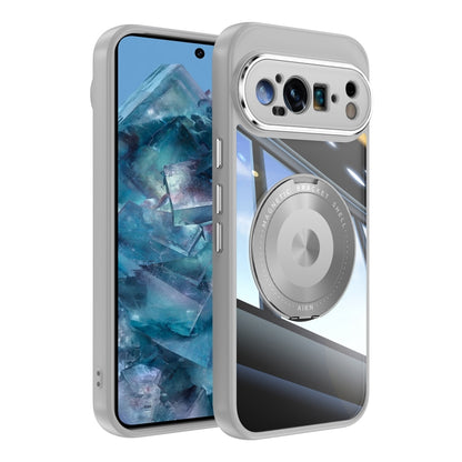 For Google Pixel 9 Pro XL 360 Holder Magsafe Acrylic Hybrid TPU Phone Case(Grey) - Google Cases by PMC Jewellery | Online Shopping South Africa | PMC Jewellery | Buy Now Pay Later Mobicred