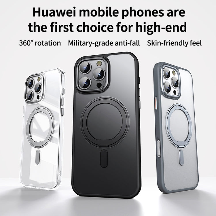 For iPhone 16 Pro Max 360 Rotating MagSafe Magnetic Frosted Phone Case(Black) - iPhone 16 Pro Max Cases by PMC TechLife | Online Shopping South Africa | PMC TechLife | Buy Now Pay Later Mobicred