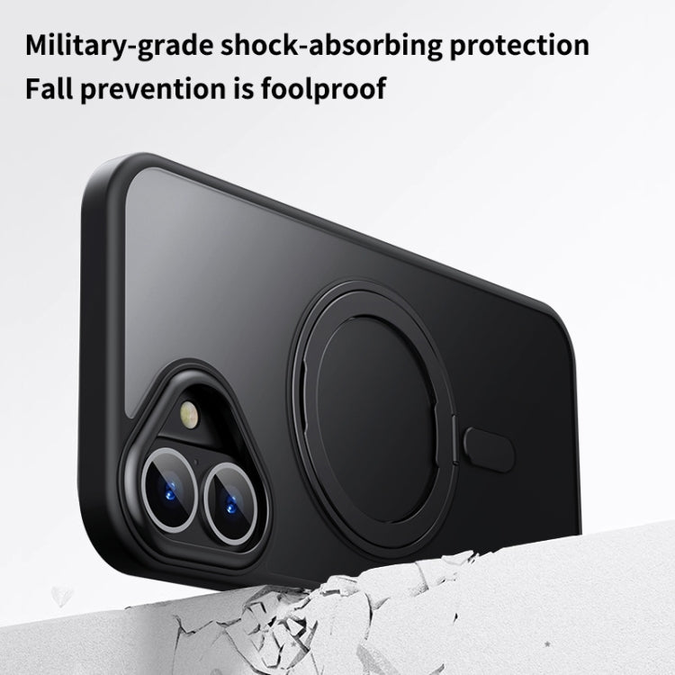 For iPhone 16 360 Rotating MagSafe Magnetic Frosted Phone Case(Grey) - iPhone 16 Cases by PMC TechLife | Online Shopping South Africa | PMC TechLife | Buy Now Pay Later Mobicred