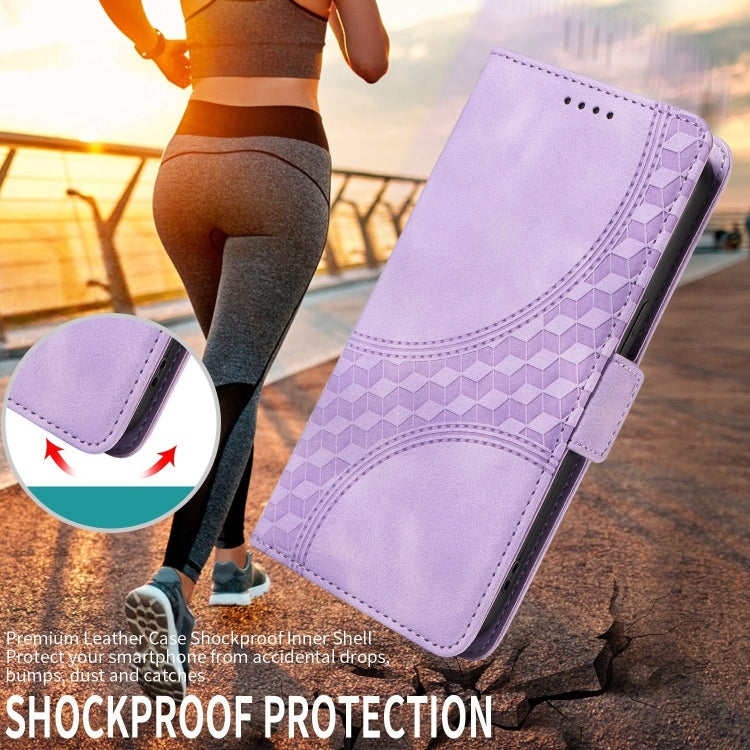 For Honor Magic6 Pro Embossed Rhombus Starry Leather Phone Case(Purple) - Honor Cases by PMC Jewellery | Online Shopping South Africa | PMC Jewellery | Buy Now Pay Later Mobicred