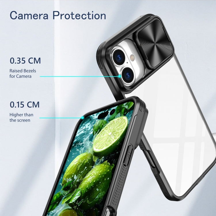 For iPhone 16 Pro Sliding Camshield Acrylic Hybrid TPU Phone Case(Black) - iPhone 16 Pro Cases by PMC TechLife | Online Shopping South Africa | PMC TechLife | Buy Now Pay Later Mobicred