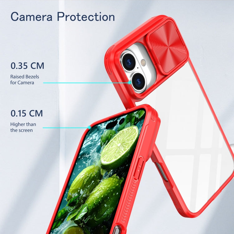 For iPhone 16 Pro Sliding Camshield Acrylic Hybrid TPU Phone Case(Red) - iPhone 16 Pro Cases by PMC TechLife | Online Shopping South Africa | PMC TechLife | Buy Now Pay Later Mobicred
