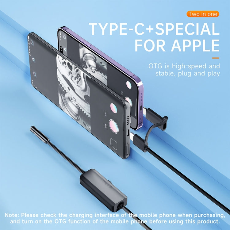 AN112 2 in 1 USB-C / Type-C + 8 Pin Interface 8mm HD Industry Endoscope, Length:10m Soft Tube -  by PMC TechLife | Online Shopping South Africa | PMC TechLife | Buy Now Pay Later Mobicred