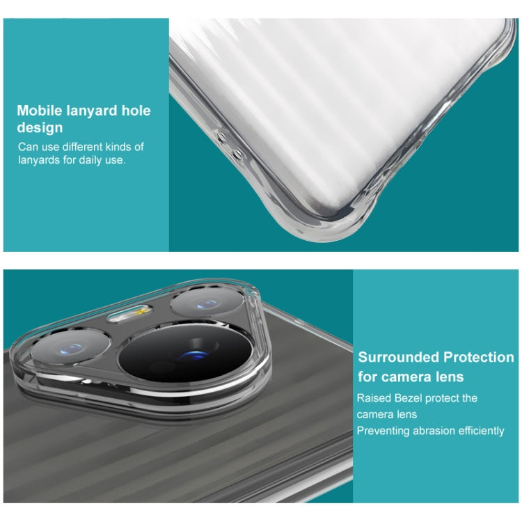 For iPhone 16 IMAK Corrugated Texture Airbag TPU Phone Case(Transparent) - iPhone 16 Cases by imak | Online Shopping South Africa | PMC TechLife | Buy Now Pay Later Mobicred