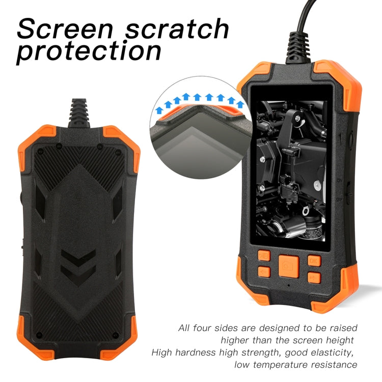 T20 4.3 inch IPS Screen 8mm Single Camera IP67 Waterproof Hard Cable Digital Endoscope, Length:3.5m(Black Orange) -  by PMC TechLife | Online Shopping South Africa | PMC TechLife | Buy Now Pay Later Mobicred
