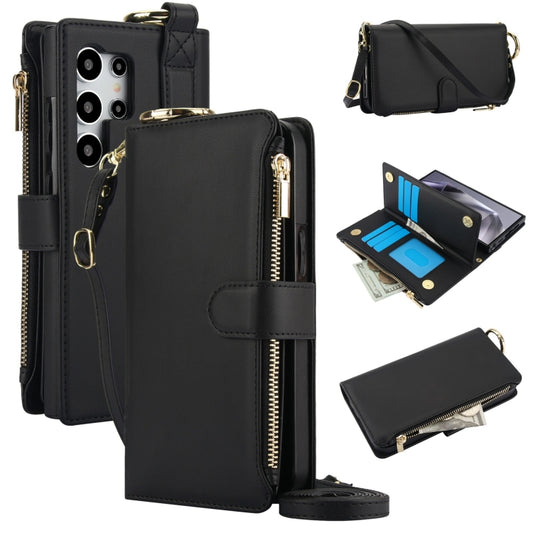 For Samsung Galaxy S24 Ultra 5G Crossbody Ring Multifunctional Wallet Leather Phone Case(Black) - Galaxy S24 Ultra 5G Cases by PMC Jewellery | Online Shopping South Africa | PMC Jewellery | Buy Now Pay Later Mobicred