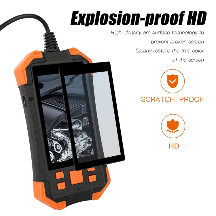 T20 4.3 inch IPS Screen 5.5mm Single Camera IP67 Waterproof Hard Cable Digital Endoscope, Length:1m(Black Orange) -  by PMC TechLife | Online Shopping South Africa | PMC TechLife | Buy Now Pay Later Mobicred