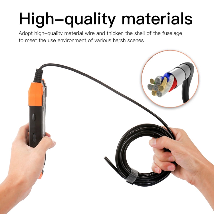 T20 4.3 inch IPS Screen 5.5mm Single Camera IP67 Waterproof Hard Cable Digital Endoscope, Length:1m(Black Orange) -  by PMC TechLife | Online Shopping South Africa | PMC TechLife | Buy Now Pay Later Mobicred