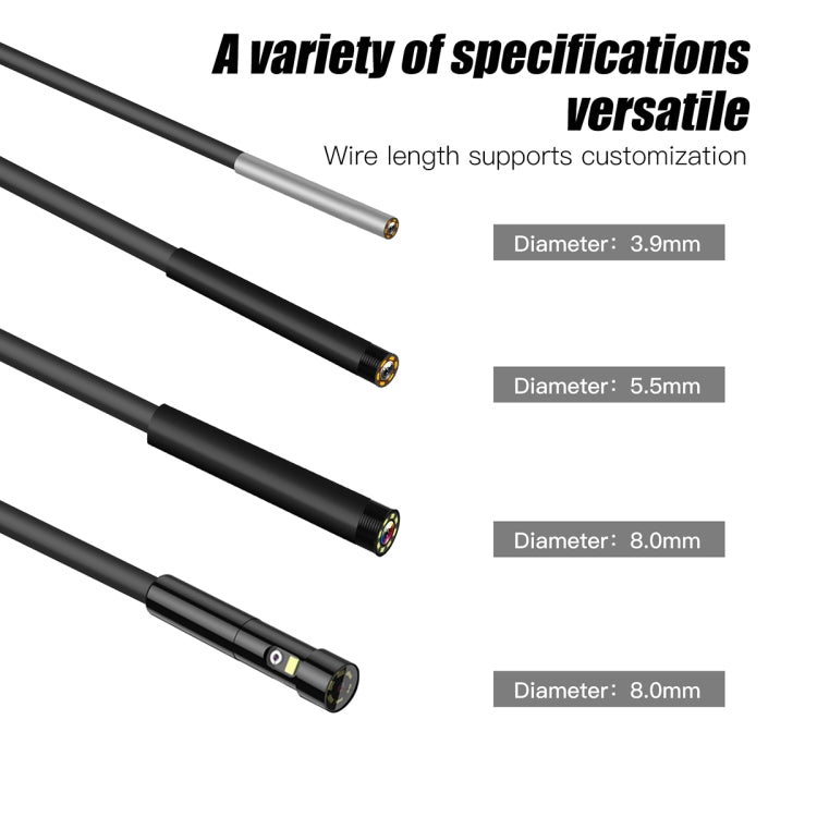 T20 4.3 inch IPS Screen 5.5mm Single Camera IP67 Waterproof Hard Cable Digital Endoscope, Length:5m(Black Orange) -  by PMC TechLife | Online Shopping South Africa | PMC TechLife | Buy Now Pay Later Mobicred