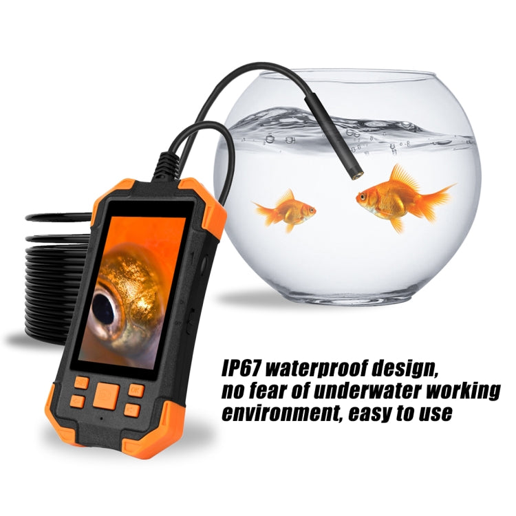 T20 4.3 inch IPS Screen 5.5mm Dual Camera IP67 Waterproof Hard Cable Digital Endoscope, Length:1m(Black Orange) -  by PMC Jewellery | Online Shopping South Africa | PMC Jewellery | Buy Now Pay Later Mobicred