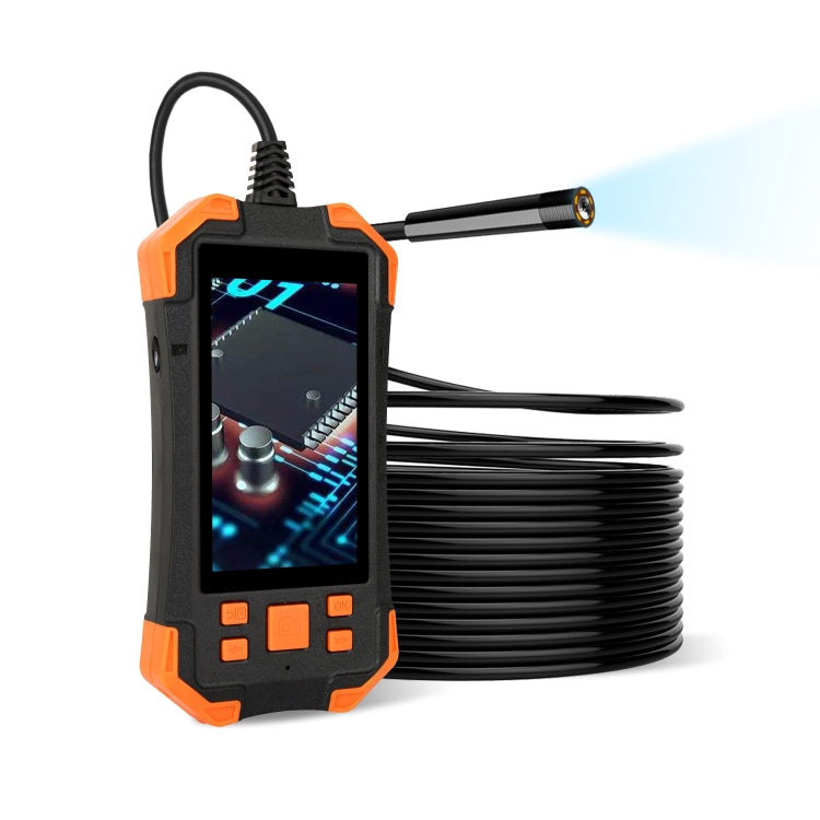 T20 4.3 inch IPS Screen 7.9mm Triple Camera IP67 Waterproof Hard Cable Digital Endoscope, Length:5m(Black Orange) -  by PMC TechLife | Online Shopping South Africa | PMC TechLife | Buy Now Pay Later Mobicred