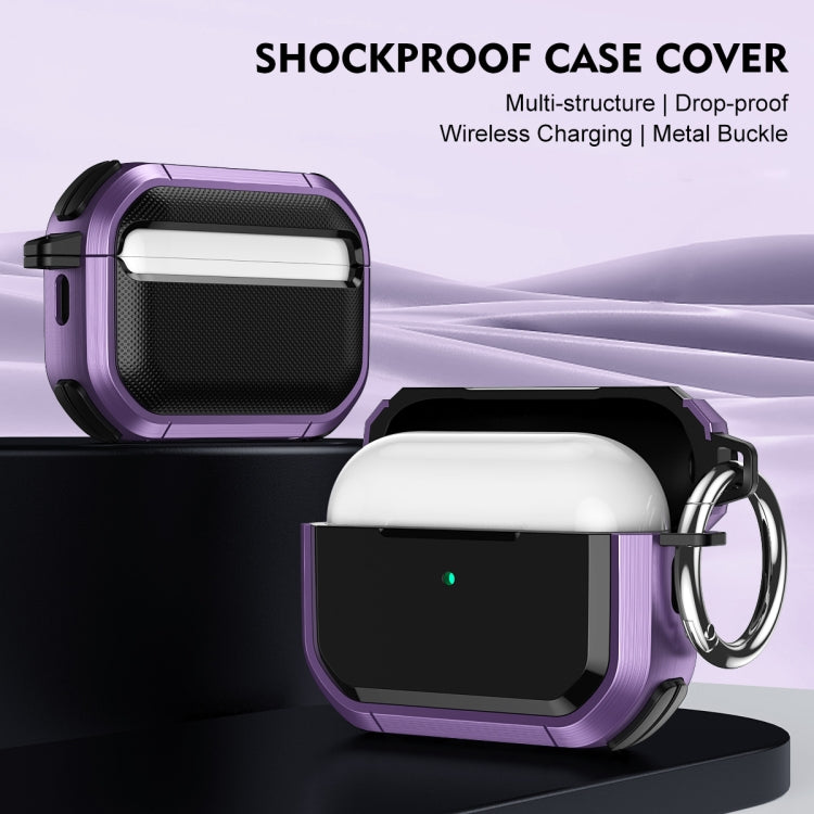 For AirPods Pro / Pro 2 Armor TPU + PC Earbuds Box Protective Case with Metal Buckle(Red) - For AirPods Pro 2 by PMC Jewellery | Online Shopping South Africa | PMC Jewellery | Buy Now Pay Later Mobicred