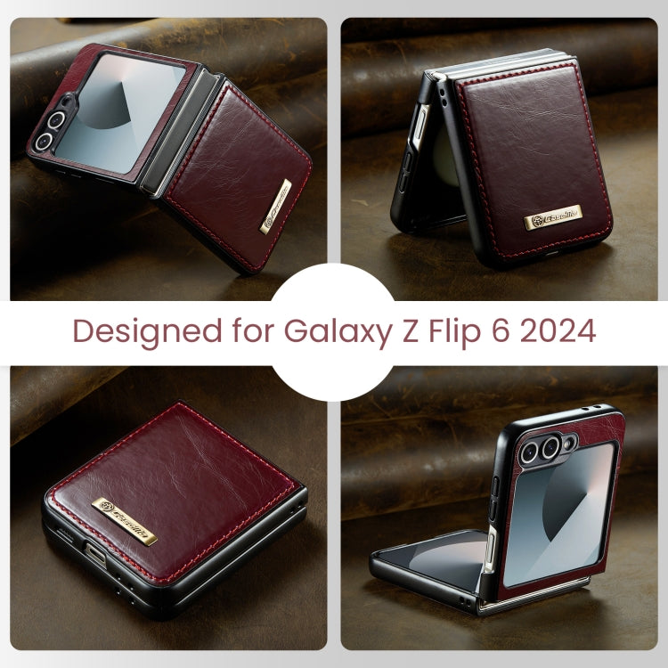 For Samsung Galaxy Z Flip6 5G CaseMe 003 Crazy Horse Texture Flip Leather Phone Case(Wine Red) - Galaxy Z Flip6 5G Cases by CaseMe | Online Shopping South Africa | PMC Jewellery | Buy Now Pay Later Mobicred