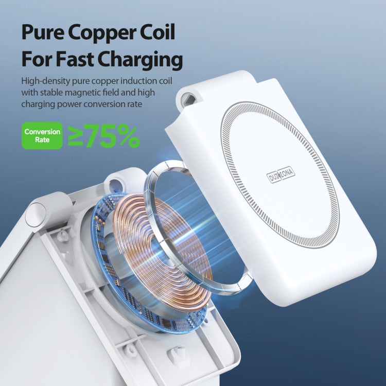 DUZZONA W20 4 in 1 15W Magnetic Wireless Charger Station(White) - Wireless Charger by DUZZONA | Online Shopping South Africa | PMC Jewellery | Buy Now Pay Later Mobicred