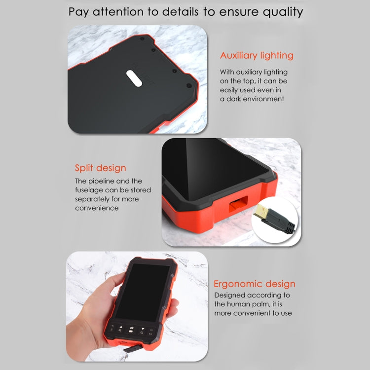 T21 4.5 inch IPS Color Screen 5.5mm Dual Camera Split Hard Cable Industrial Endoscope, Length:1m(Black Red) - free shipping - PMC TechLife - Order now!