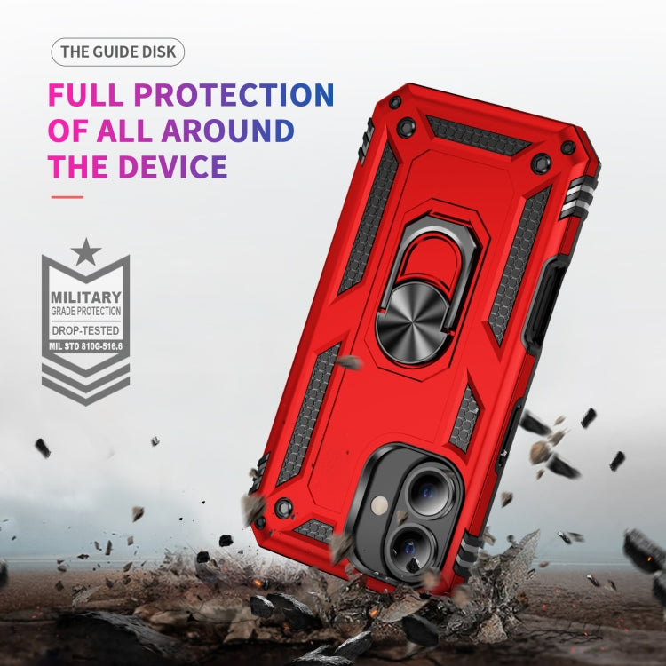 For iPhone 16 Plus Shockproof TPU Hybrid PC Phone Case with Holder(Red) - iPhone 16 Plus Cases by PMC Jewellery | Online Shopping South Africa | PMC Jewellery | Buy Now Pay Later Mobicred