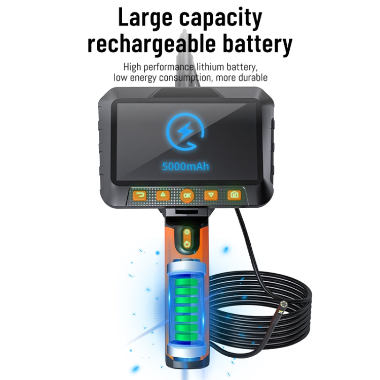 T27 5 inch IPS Color Screen 3.9mm Single Camera Handheld Hard Cable HD Industrial Endoscope, Length:3.5m(Orange Black) -  by PMC TechLife | Online Shopping South Africa | PMC TechLife | Buy Now Pay Later Mobicred