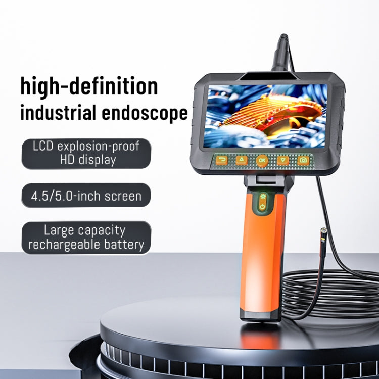 T27 5 inch IPS Color Screen 7.9mm Triple Camera Handheld Hard Cable HD Industrial Endoscope, Length:3.5m(Orange Black) -  by PMC Jewellery | Online Shopping South Africa | PMC Jewellery | Buy Now Pay Later Mobicred