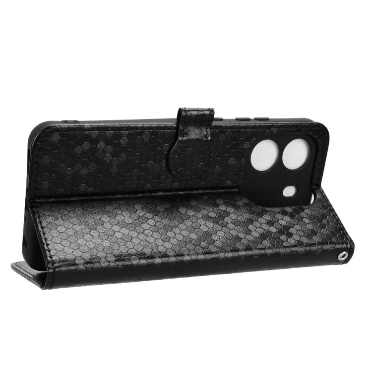 For Blackview Wave 6C Honeycomb Dot Texture Leather Phone Case(Black) - More Brand by PMC Jewellery | Online Shopping South Africa | PMC Jewellery | Buy Now Pay Later Mobicred