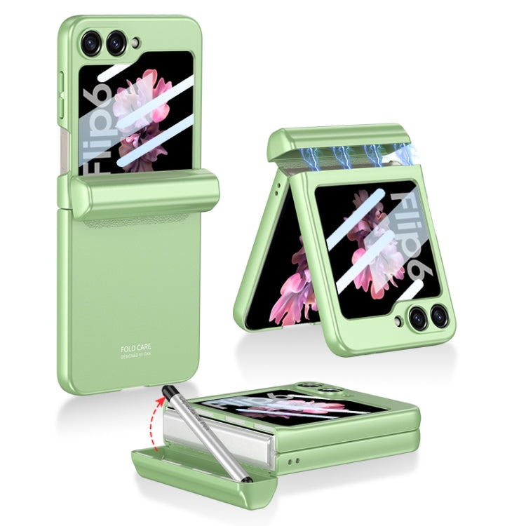 For Samsung Galaxy Z Flip6 GKK Integrated Magnetic Full Coverage Flip Phone Case with Pen Box+Pen(Green) - Galaxy Z Flip6 5G Cases by GKK | Online Shopping South Africa | PMC Jewellery | Buy Now Pay Later Mobicred