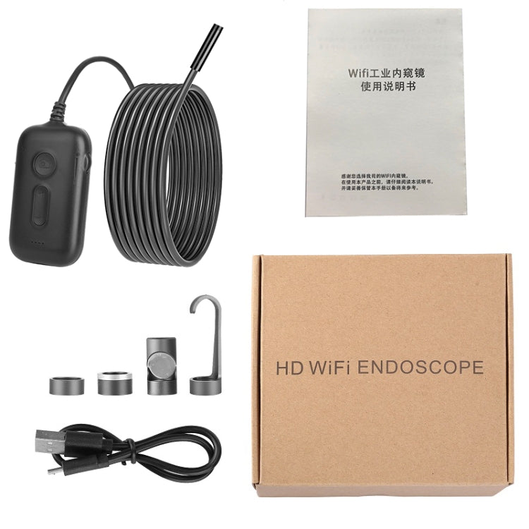 Y15 7.9mm Triple Camera WiFi Connected Hard Cable HD Industrial Endoscope, Length:5m(Black) -  by PMC TechLife | Online Shopping South Africa | PMC TechLife | Buy Now Pay Later Mobicred
