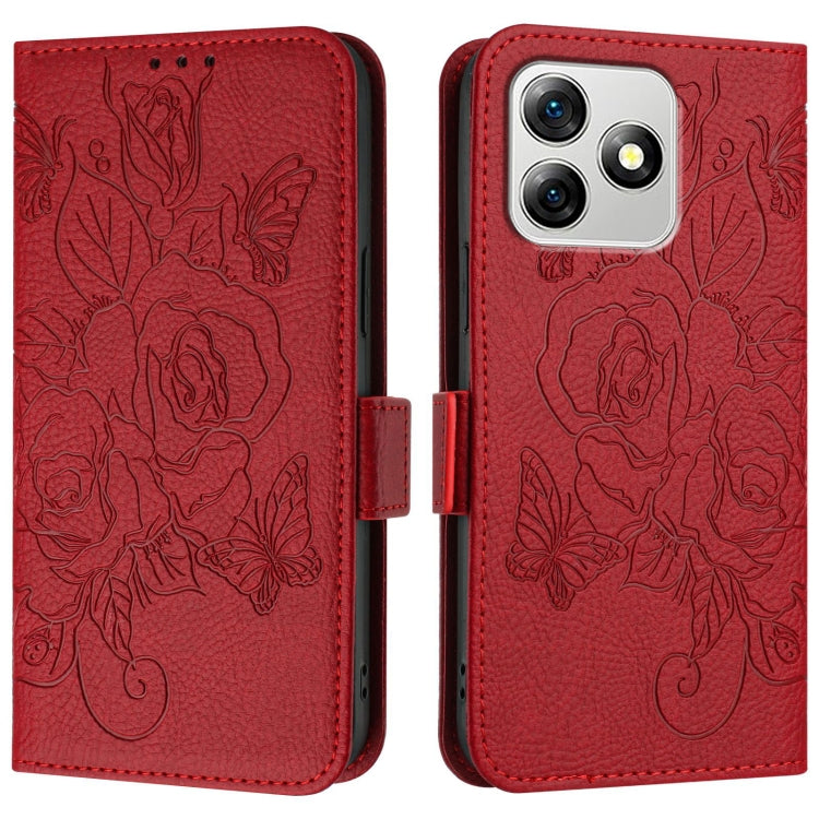 For Ulefone Note 18 Ultra Embossed Rose RFID Anti-theft Leather Phone Case(Red) - Ulefone Cases by PMC Jewellery | Online Shopping South Africa | PMC Jewellery | Buy Now Pay Later Mobicred
