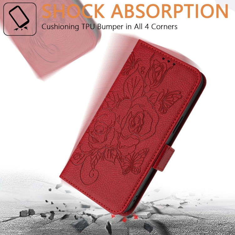 For Ulefone Note 18 Ultra Embossed Rose RFID Anti-theft Leather Phone Case(Red) - Ulefone Cases by PMC Jewellery | Online Shopping South Africa | PMC Jewellery | Buy Now Pay Later Mobicred