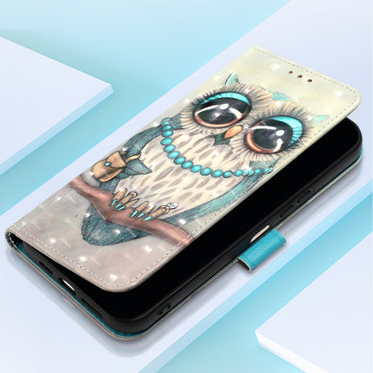 For Samsung Galaxy S25+ 5G 3D Painting Horizontal Flip Leather Phone Case(Grey Owl) - Galaxy S25+ 5G Cases by PMC Jewellery | Online Shopping South Africa | PMC Jewellery | Buy Now Pay Later Mobicred