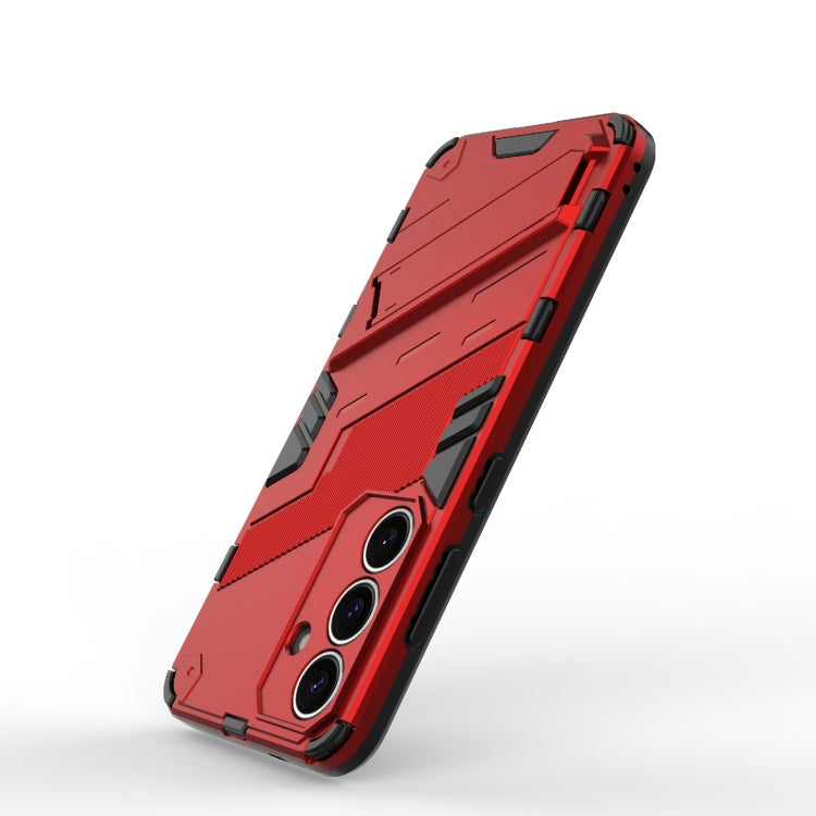 For Samsung Galaxy S25 5G Punk Armor 2 in 1 PC + TPU Shockproof Phone Case with Invisible Holder(Red) - Galaxy S25 5G Cases by PMC Jewellery | Online Shopping South Africa | PMC Jewellery | Buy Now Pay Later Mobicred