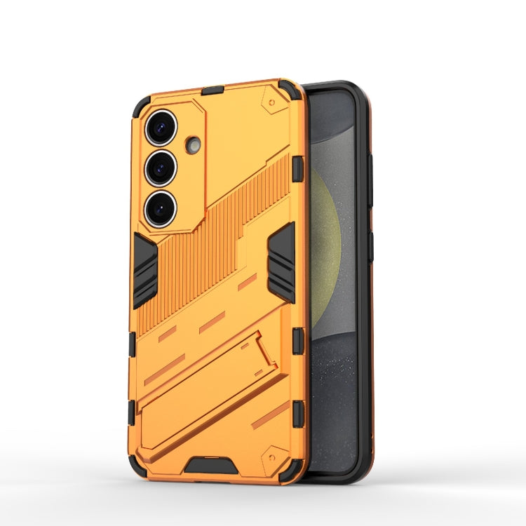 For Samsung Galaxy S25 5G Punk Armor 2 in 1 PC + TPU Shockproof Phone Case with Invisible Holder(Orange) - Galaxy S25 5G Cases by PMC Jewellery | Online Shopping South Africa | PMC Jewellery | Buy Now Pay Later Mobicred