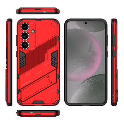 For Samsung Galaxy S25+ 5G Punk Armor 2 in 1 PC + TPU Shockproof Phone Case with Invisible Holder(Red) - Galaxy S25+ 5G Cases by PMC Jewellery | Online Shopping South Africa | PMC Jewellery | Buy Now Pay Later Mobicred