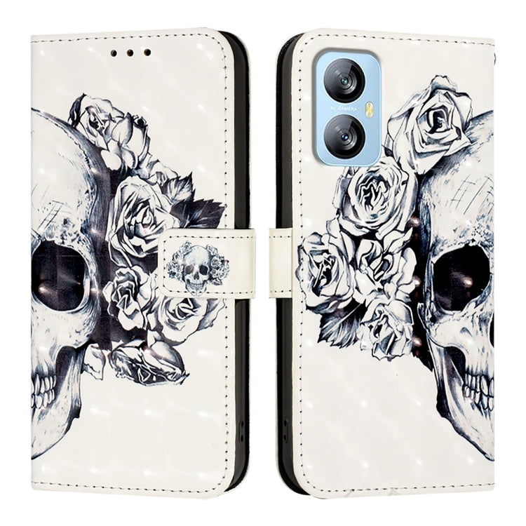 For Blackview A52 3D Painting Horizontal Flip Leather Phone Case(Skull) - More Brand by PMC Jewellery | Online Shopping South Africa | PMC Jewellery | Buy Now Pay Later Mobicred