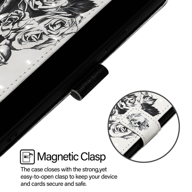 For Blackview Wave 6C 3D Painting Horizontal Flip Leather Phone Case(Skull) - More Brand by PMC TechLife | Online Shopping South Africa | PMC TechLife | Buy Now Pay Later Mobicred