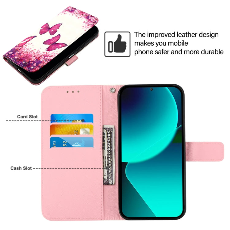 For Google Pixel 9 3D Painting Horizontal Flip Leather Phone Case(Rose Butterfly) - Google Cases by PMC Jewellery | Online Shopping South Africa | PMC Jewellery | Buy Now Pay Later Mobicred