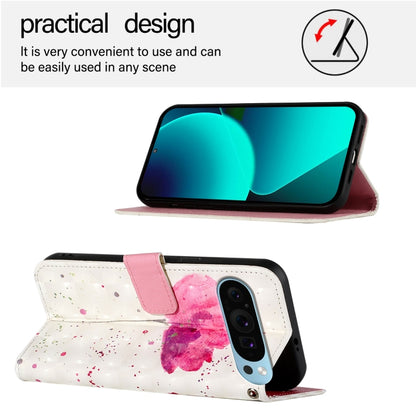 For Google Pixel 9 Pro XL 3D Painting Horizontal Flip Leather Phone Case(Flower) - Google Cases by PMC Jewellery | Online Shopping South Africa | PMC Jewellery | Buy Now Pay Later Mobicred