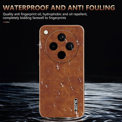 For OPPO Find X8 AZNS Electroplated Frame Crocodile Texture Full Coverage Phone Case(White) - Find X8 Cases by AZNS | Online Shopping South Africa | PMC Jewellery | Buy Now Pay Later Mobicred