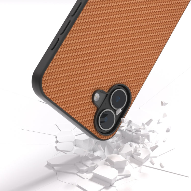 For iPhone 16 Carbon Fiber Texture Protective Phone Case(Light Brown) - iPhone 16 Cases by PMC Jewellery | Online Shopping South Africa | PMC Jewellery | Buy Now Pay Later Mobicred