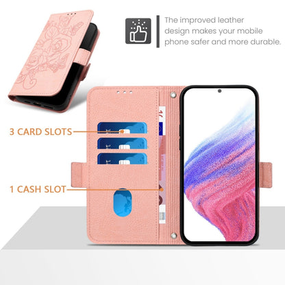 For Huawei Pura 70 Pro Embossed Rose RFID Anti-theft Leather Phone Case(Pink) - Huawei Cases by PMC Jewellery | Online Shopping South Africa | PMC Jewellery | Buy Now Pay Later Mobicred