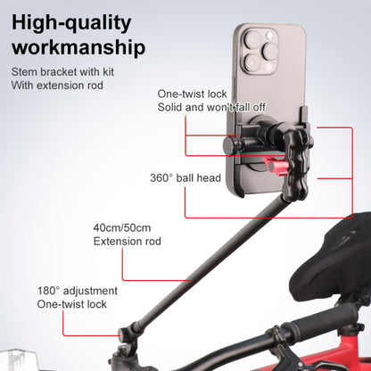 Bicycle Handlebar Holder Pea Clip Phone Clamp 40cm Rod Set - Bicycle Handlebar Mount by PMC Jewellery | Online Shopping South Africa | PMC Jewellery | Buy Now Pay Later Mobicred