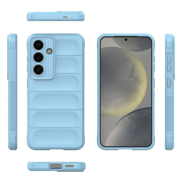 For Samsung Galaxy S25 5G Magic Shield TPU + Flannel Phone Case(Light Blue) - Galaxy S25 5G Cases by PMC Jewellery | Online Shopping South Africa | PMC Jewellery | Buy Now Pay Later Mobicred