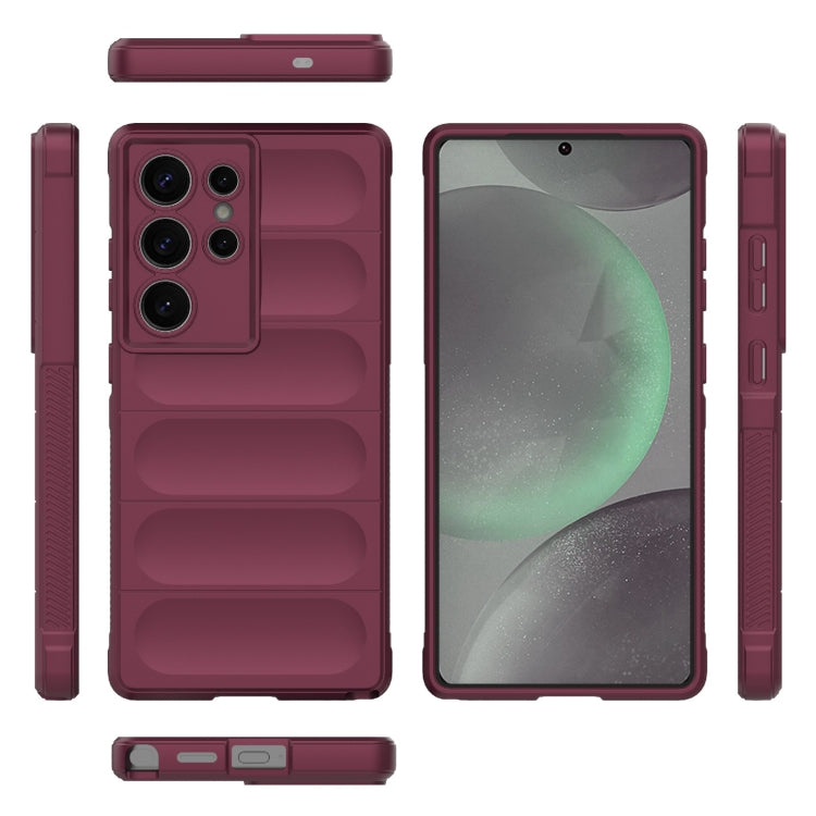 For Samsung Galaxy S25 Ultra 5G Magic Shield TPU + Flannel Phone Case(Wine Red) - Galaxy S25 Ultra 5G Cases by PMC Jewellery | Online Shopping South Africa | PMC Jewellery | Buy Now Pay Later Mobicred